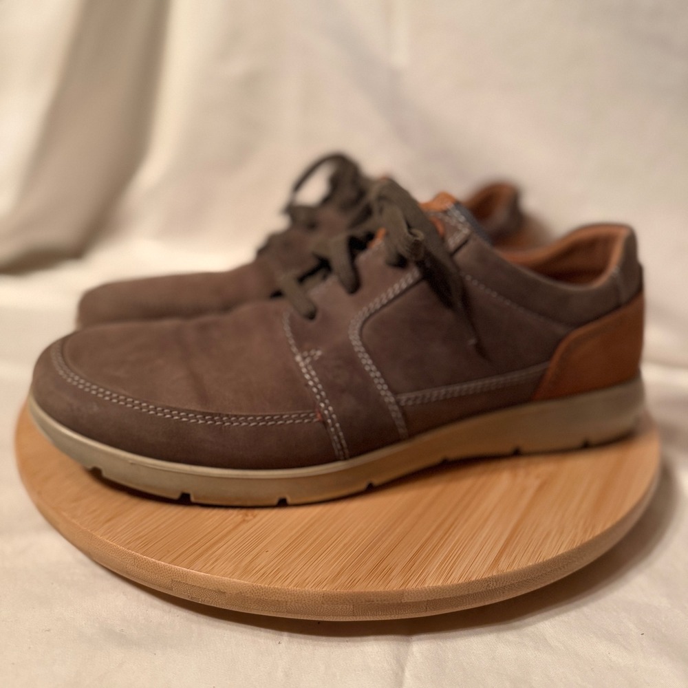 ECCO Mens Kyle Casual Tie Sneakers Brown Nubuck Leather Low Top Shoes Size 44 - Picture 1 of 9